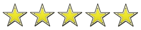 Positive Kundenbewertung mit 5 Sternen, maximale Punktzahl